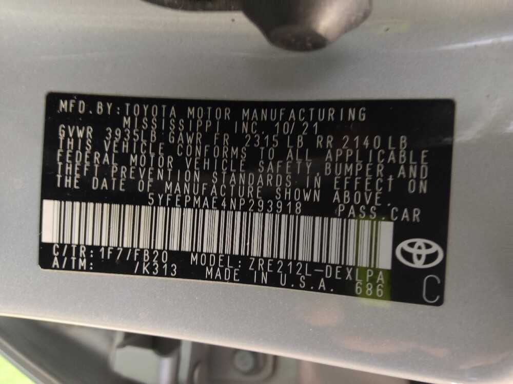 2022 Toyota Corolla in Tampa, FL 33612 - 18110008 33