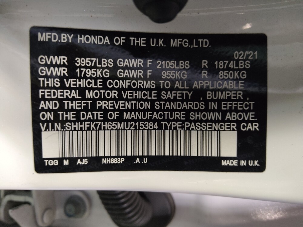 2021 Honda Civic in Tampa, FL 33612 - 18110014 33