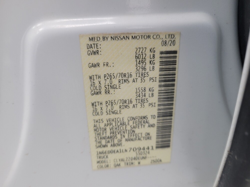 2020 Nissan Frontier in Madison, TN 37115 - 18110116 33