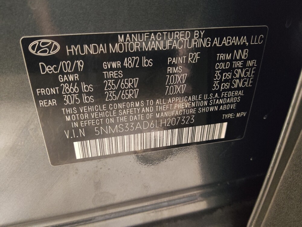 2020 Hyundai Santa Fe in Pelham, AL 35124 - 18110190 33