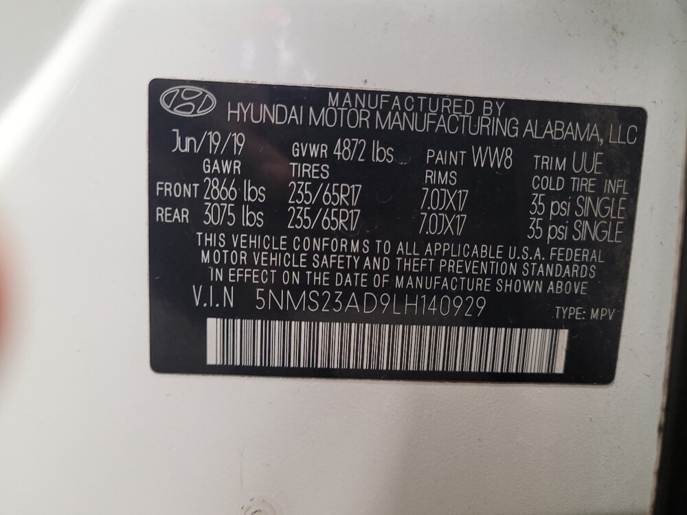 2020 Hyundai Santa Fe in Fort Myers, FL 33907 - 18110235 33