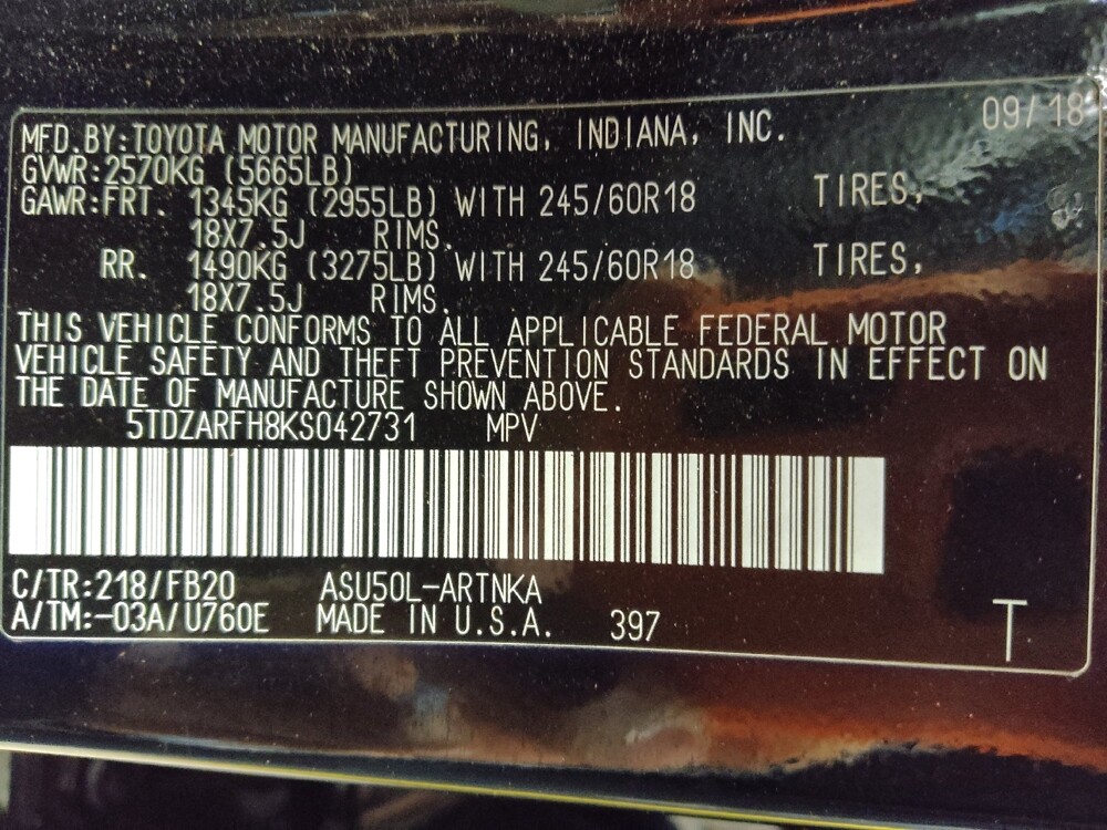 2019 Toyota Highlander in Fayetteville, NC 28304 - 18110307 33