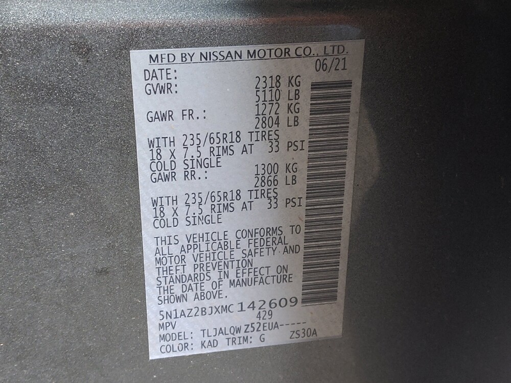 2021 Nissan Murano in Conway, SC 29526 - 18110311 33