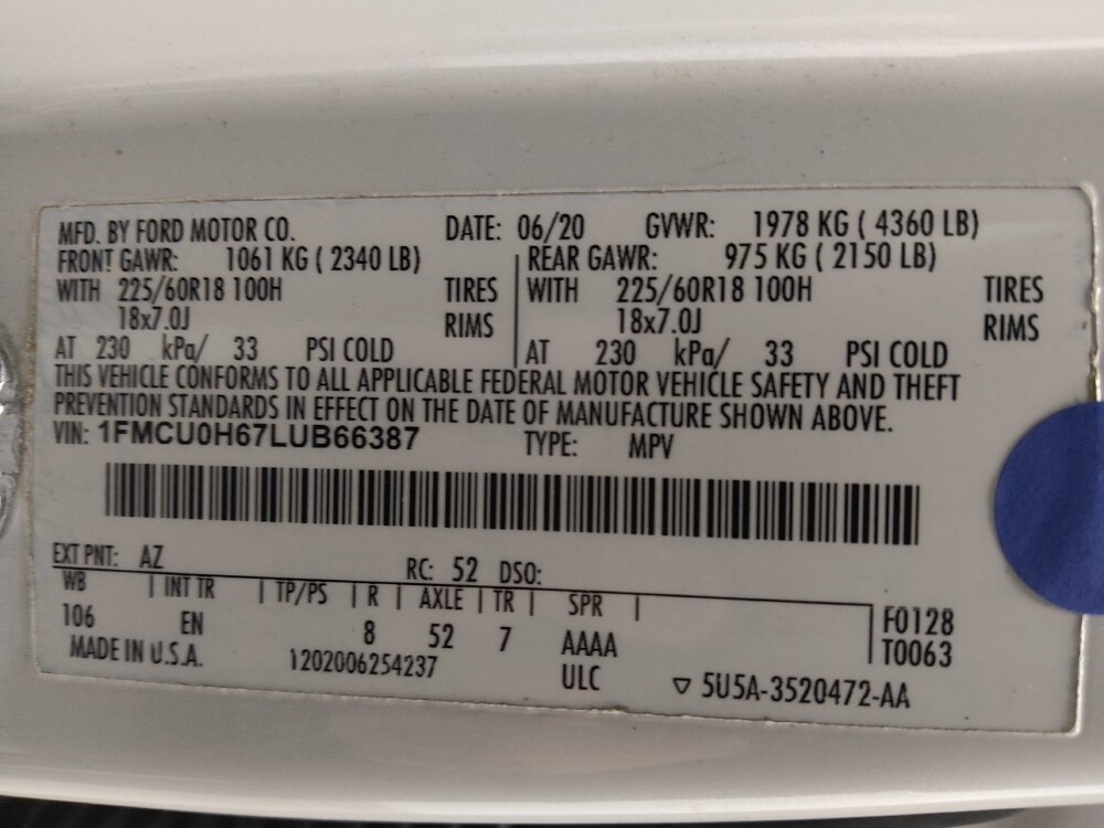 2020 Ford Escape in Colorado Springs, CO 80909 - 18110320 33