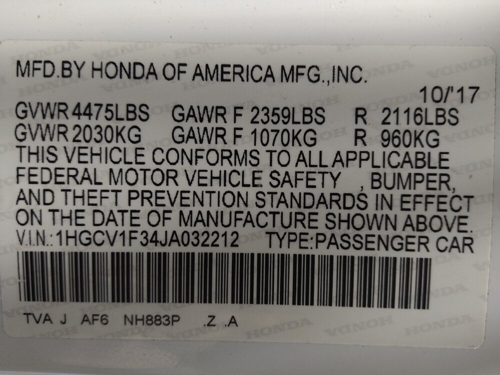 2018 Honda Accord in San Antonio, TX 78238 - 18110330 33