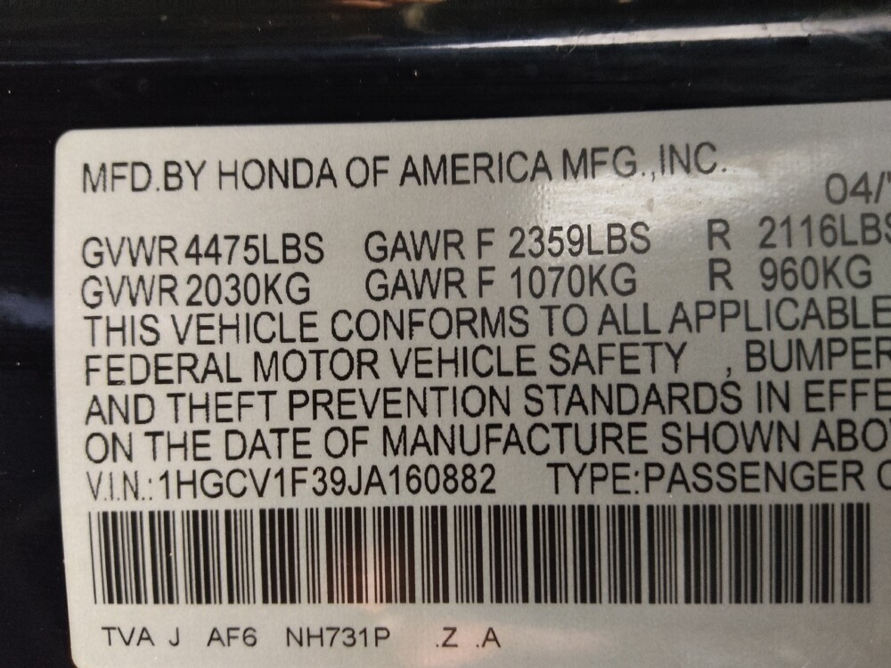 2018 Honda Accord in San Antonio, TX 78238 - 18110404 33