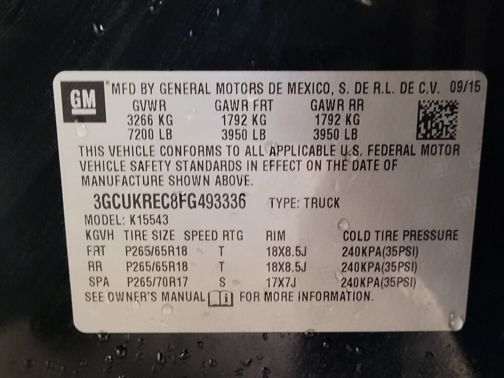 2015 Chevrolet Silverado 1500 in Lauderdale Lakes, FL 33313 - 18110406 33