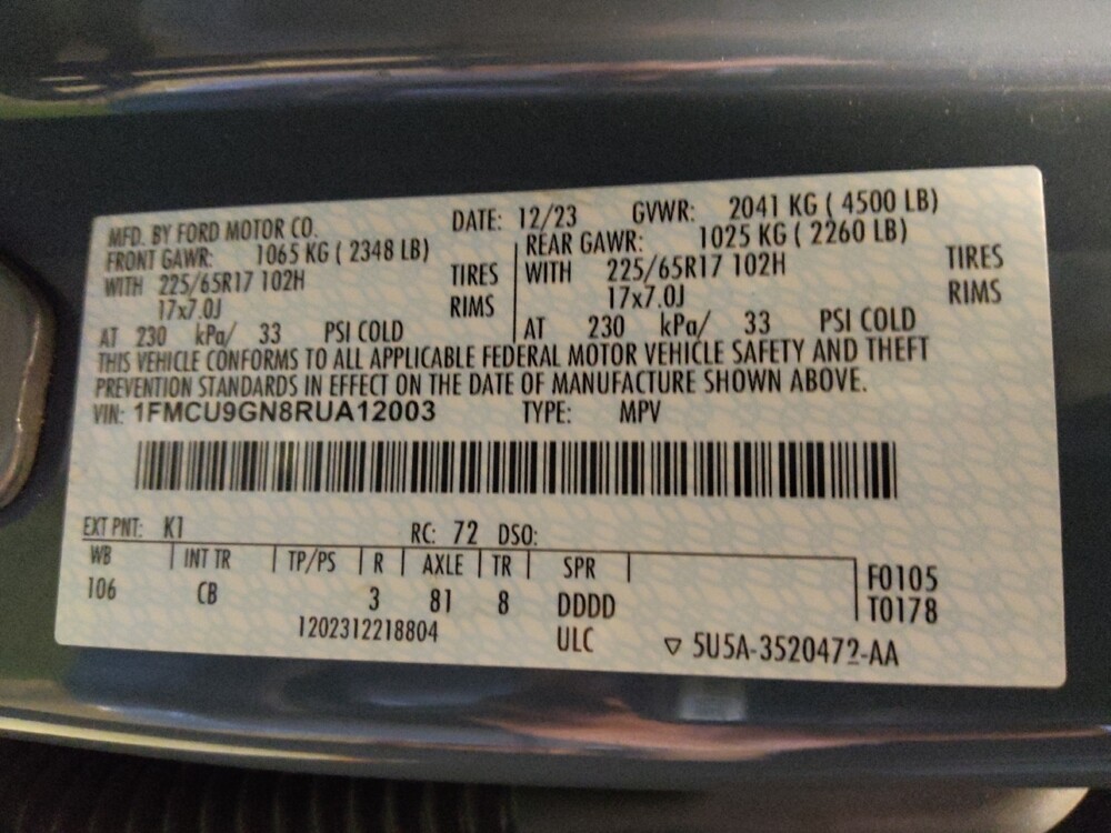 2024 Ford Escape in Glendale, AZ 85301 - 18110439 33