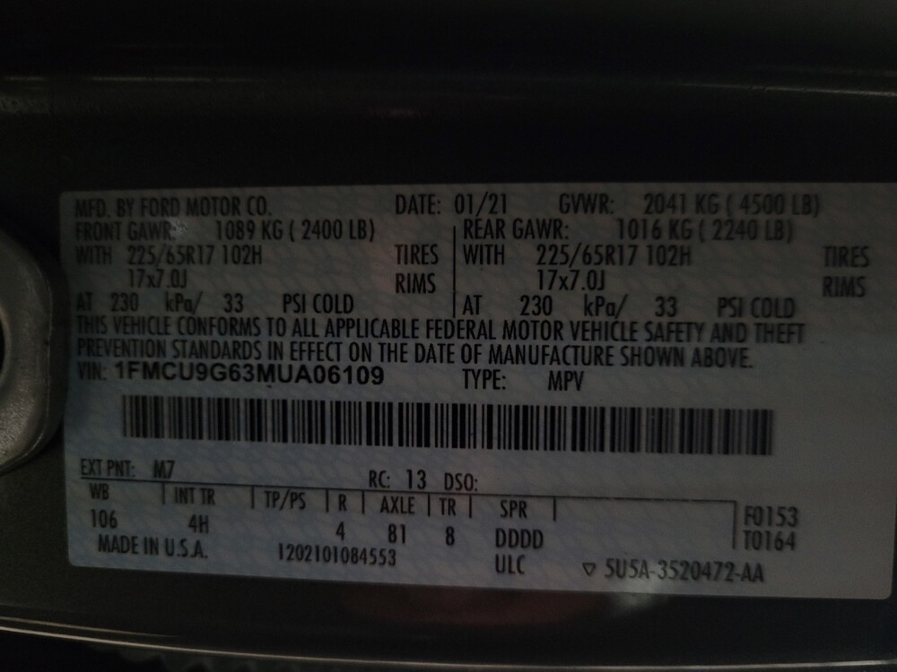 2021 Ford Escape in New Castle, DE 19720 - 18110449 33