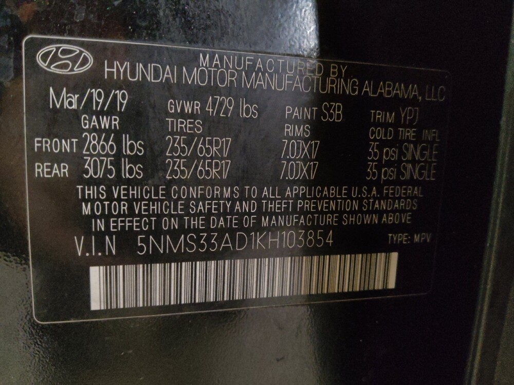 2019 Hyundai Santa Fe in Jacksonville, FL 32225 - 18110549 33