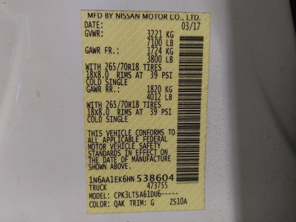 2017 Nissan Titan in Kissimmee, FL 34744 - 18110605 33