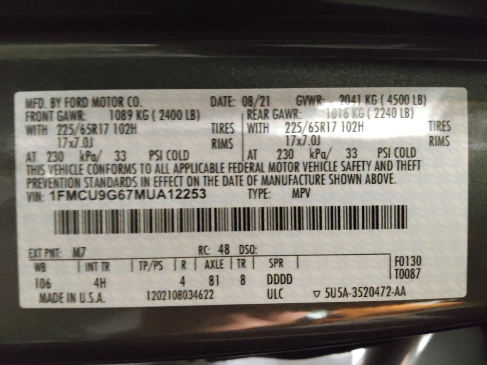 2021 Ford Escape in Jacksonville, FL 32210 - 18110815 33