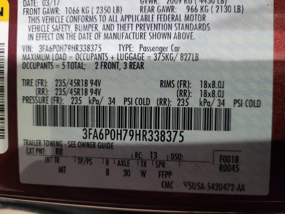 2017 Ford Fusion in Temple Hills, MD 20746 - 18110922 33