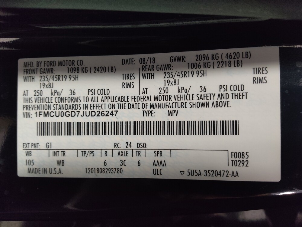 2018 Ford Escape in West Palm Beach, FL 33409 - 18110979 33