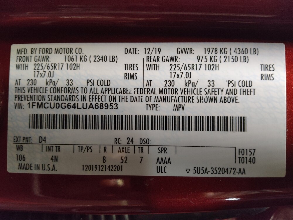 2020 Ford Escape in Jacksonville, FL 32210 - 18110981 33