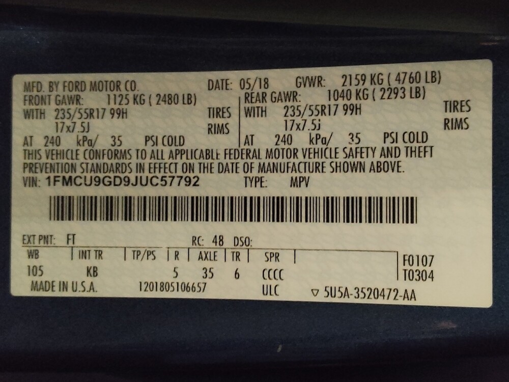 2018 Ford Escape in Gainesville, FL 32609 - 18110984 33