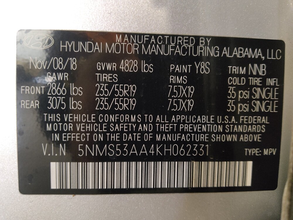 2019 Hyundai Santa Fe in Pensacola, FL 32505 - 18111050 33