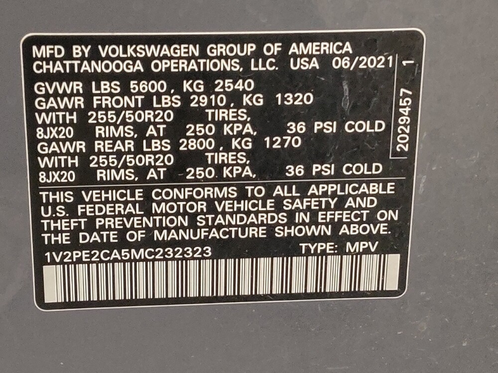 2021 Volkswagen Atlas in Fort Worth, TX 76116 - 18111107 33