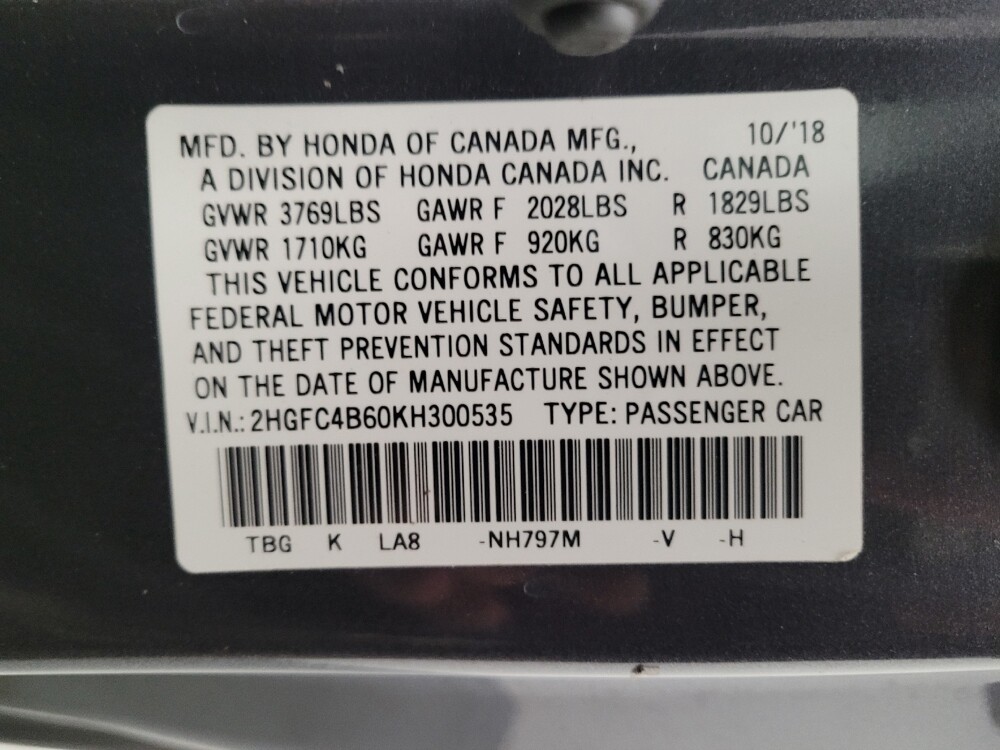 2019 Honda Civic in Downey, CA 90241 - 18111137 33