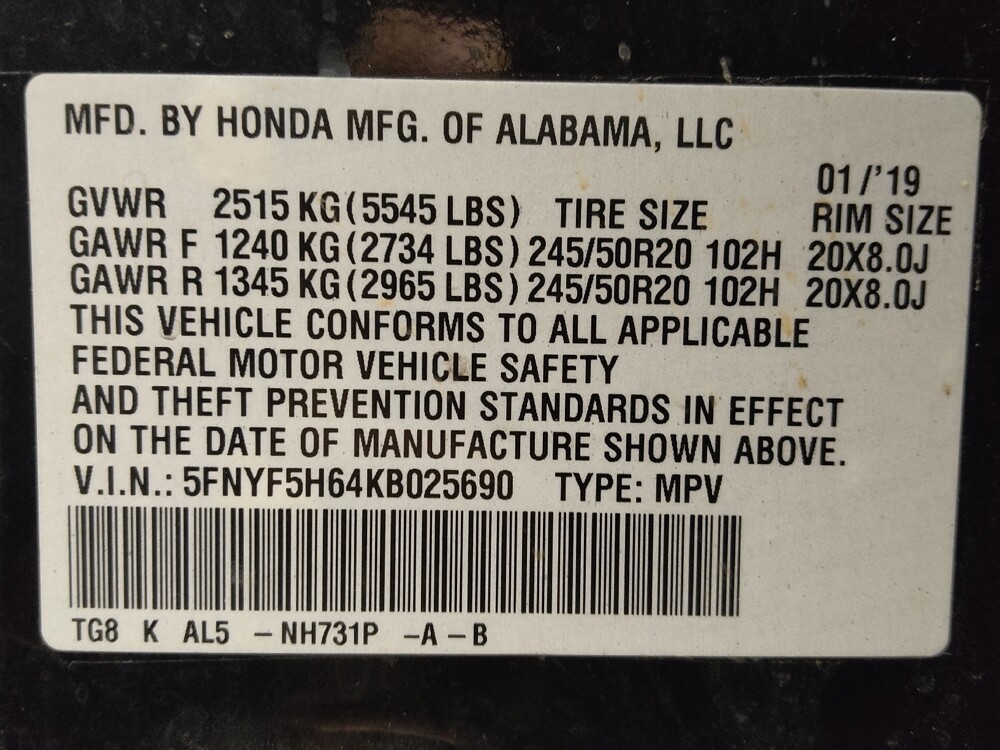 2019 Honda Pilot in Houston, TX 77060 - 18111160 33