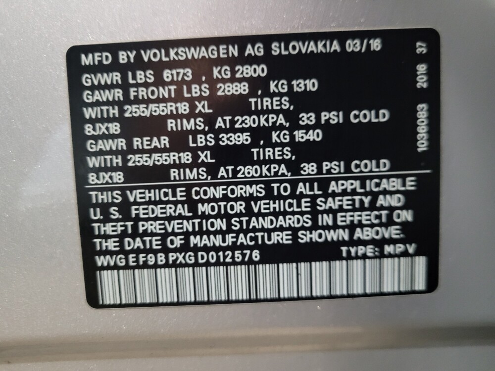 2016 Volkswagen Touareg in Chesapeake, VA 23320 - 18111276 33