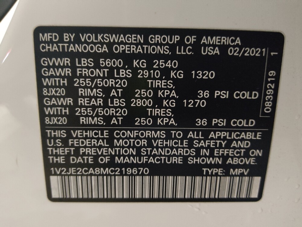 2021 Volkswagen Atlas in Clearwater, FL 33764 - 18111472 33