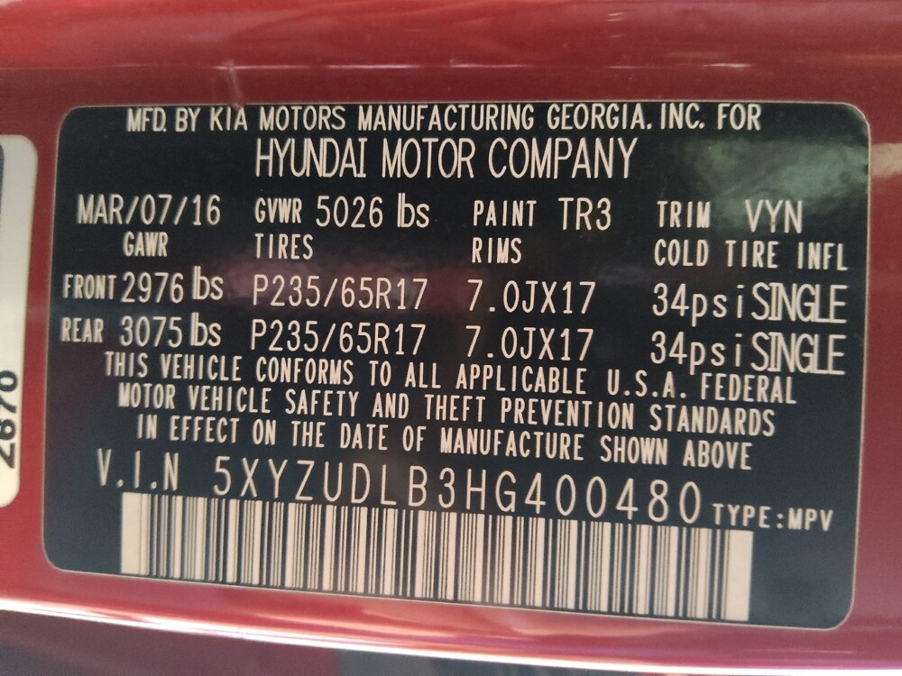 2017 Hyundai Santa Fe in Knoxville, TN 37923 - 18111789 33