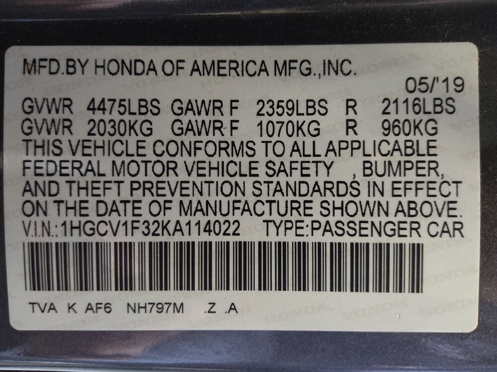 2019 Honda Accord in Round Rock, TX 78664 - 18111898 33