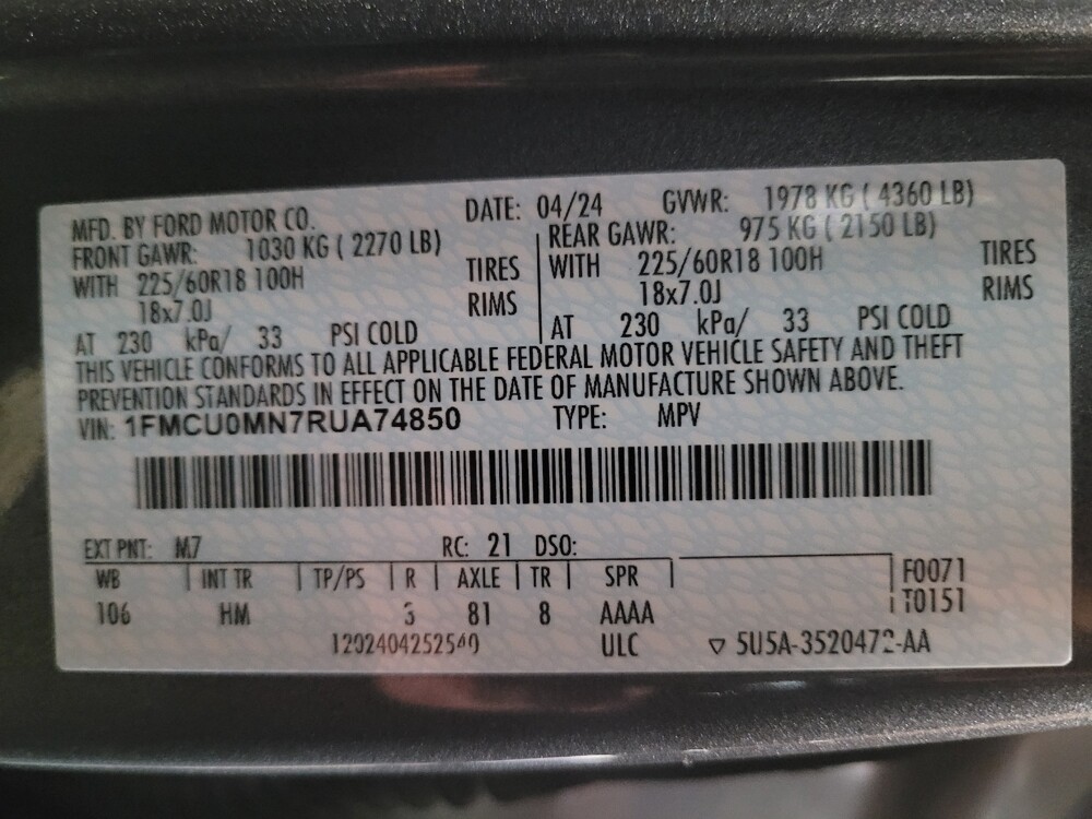 2024 Ford Escape in Downey, CA 90241 - 18112071 33