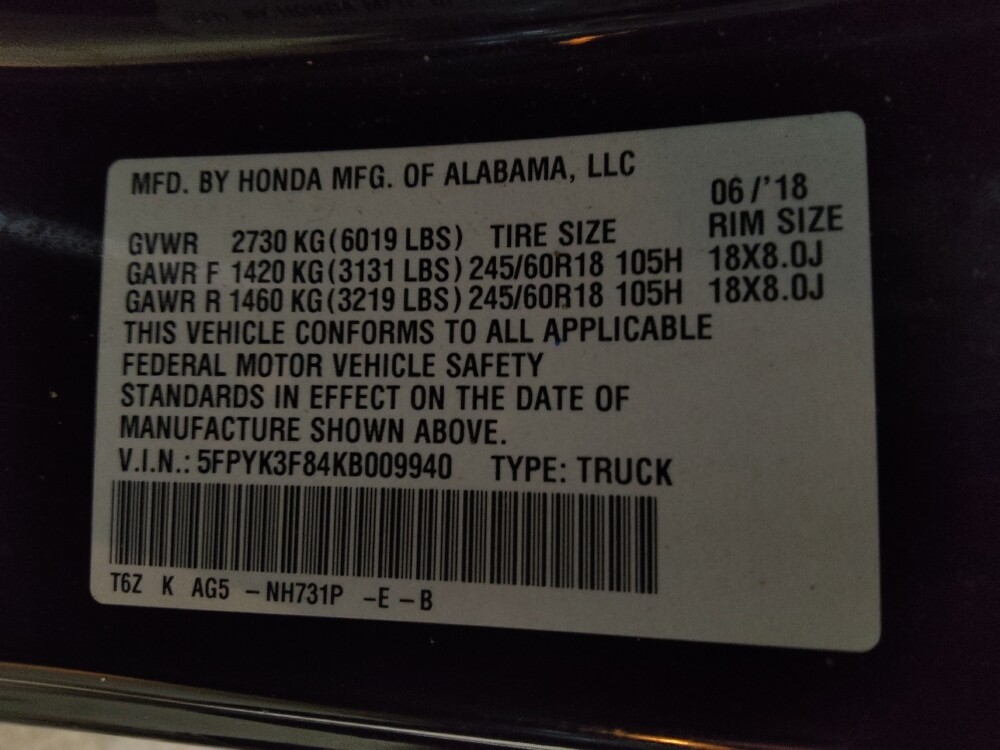 2019 Honda Ridgeline in Athens, GA 30606 - 18112106 33