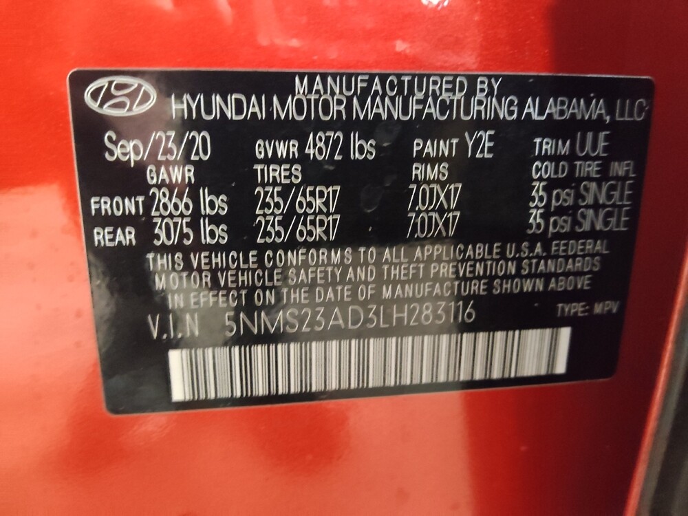 2020 Hyundai Santa Fe in Pelham, AL 35124 - 18112137 33