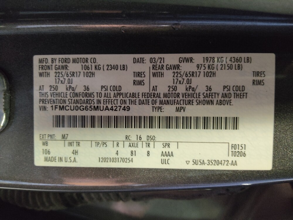 2021 Ford Escape in Tallahassee, FL 32304 - 18112172 33