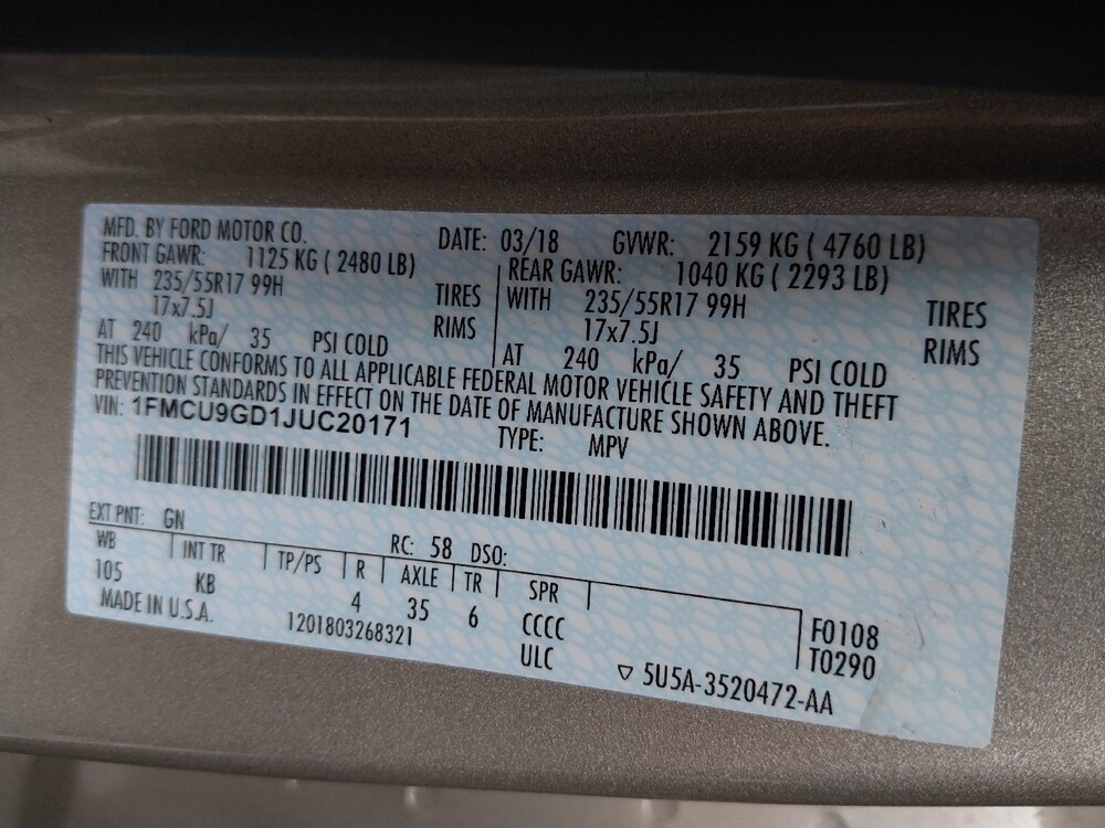 2018 Ford Escape in Pelham, AL 35124 - 18112190 33