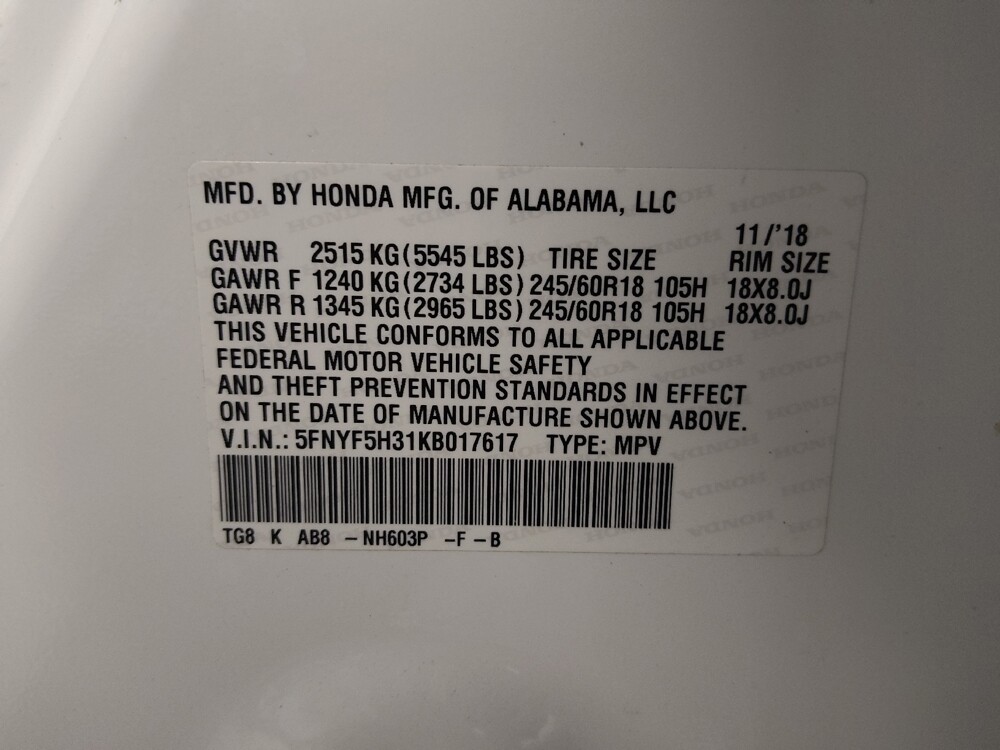 2019 Honda Pilot in Tallahassee, FL 32304 - 18112223 33