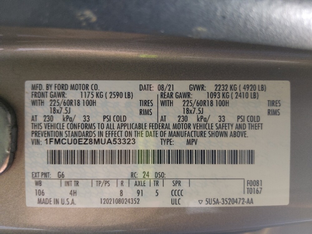 2021 Ford Escape in Tallahassee, FL 32304 - 18112225 33