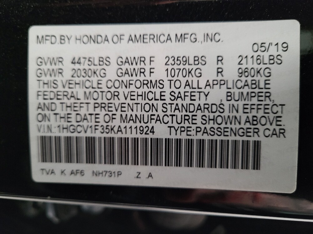 2019 Honda Accord in El Cajon, CA 92020 - 18112289 33