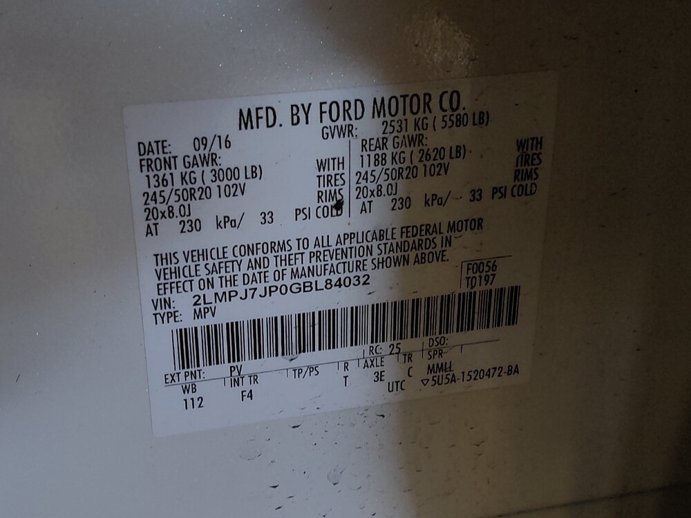 2016 Lincoln MKX in Hialeah, FL 33014 - 18112368 33