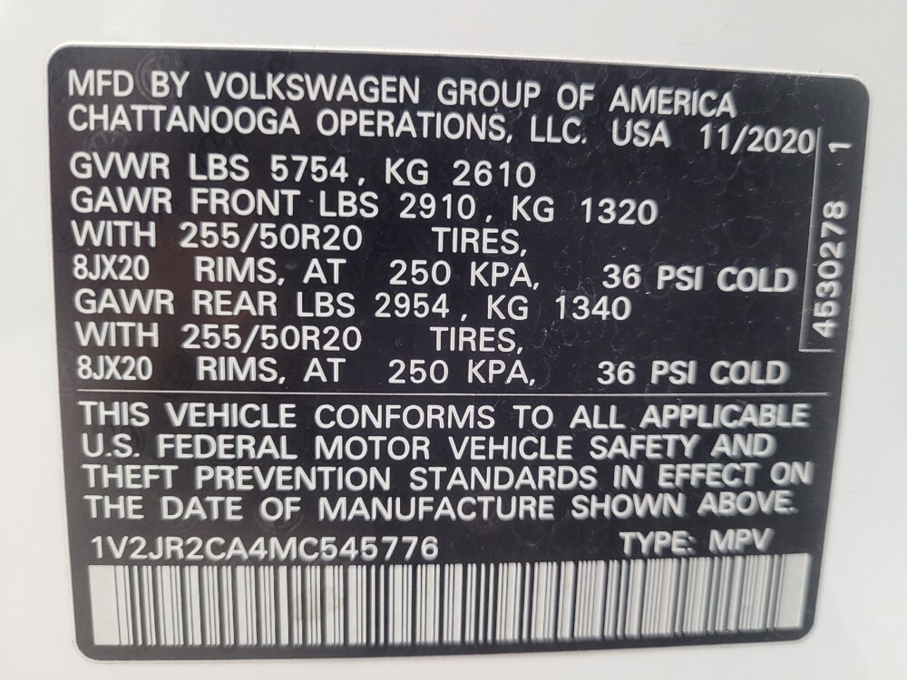 2021 Volkswagen Atlas in Macon, GA 31210 - 18112461 33