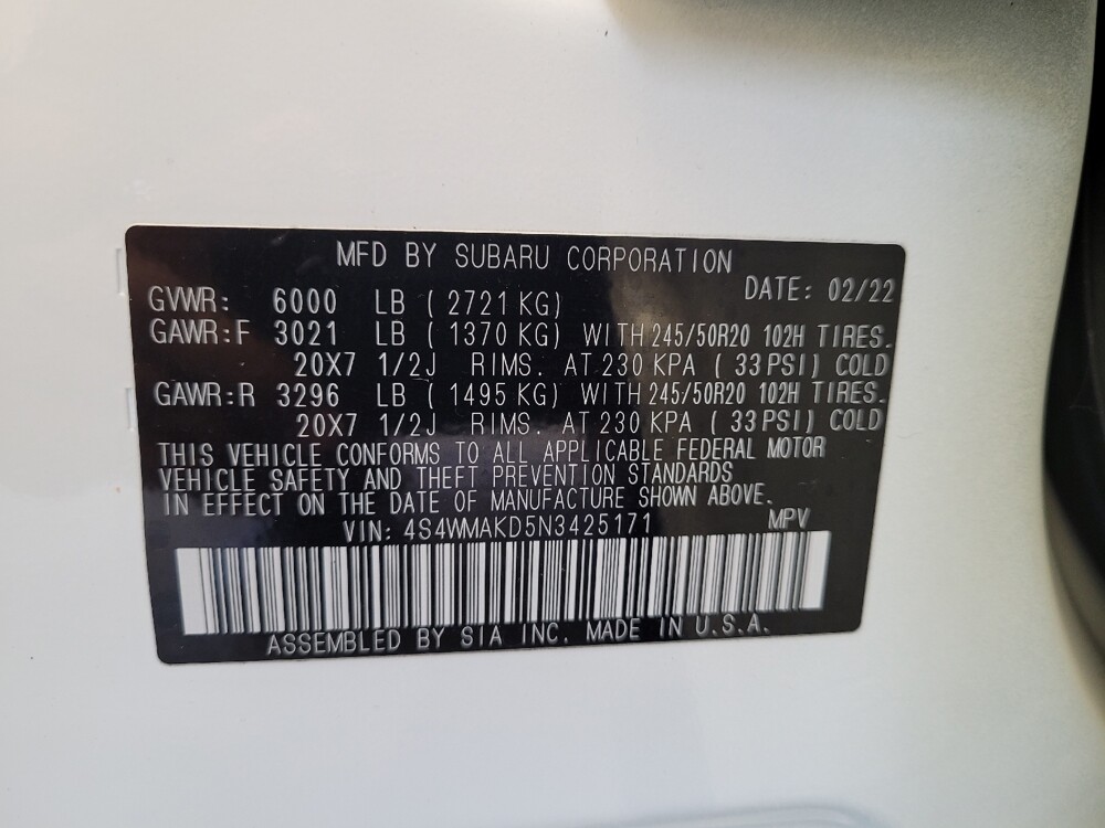 2022 Subaru Ascent in Sacramento, CA 95821 - 18112518 33