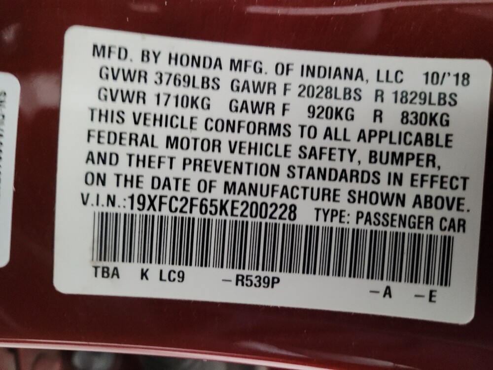 2019 Honda Civic in Riverside, CA 92504 - 18112570 33