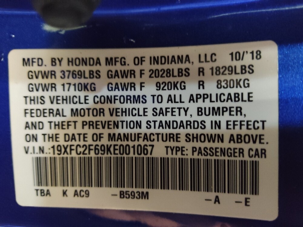 2019 Honda Civic in Conway, SC 29526 - 18112737 33