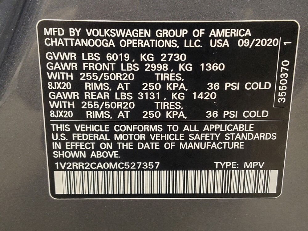 2021 Volkswagen Atlas in Fairfield, OH 45014 - 18112784 33