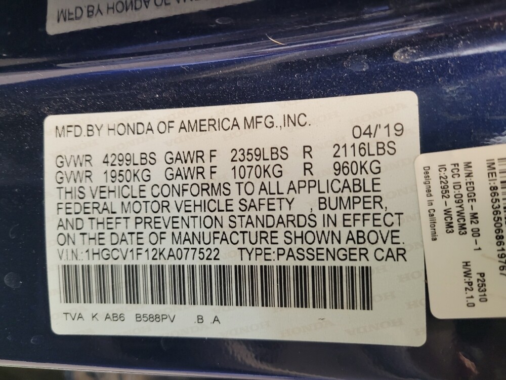 2019 Honda Accord in Cincinnati, OH 45255 - 18112802 33