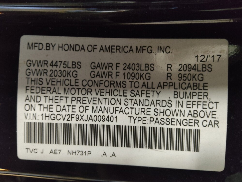 2018 Honda Accord in Ocala, FL 34471 - 18112859 33