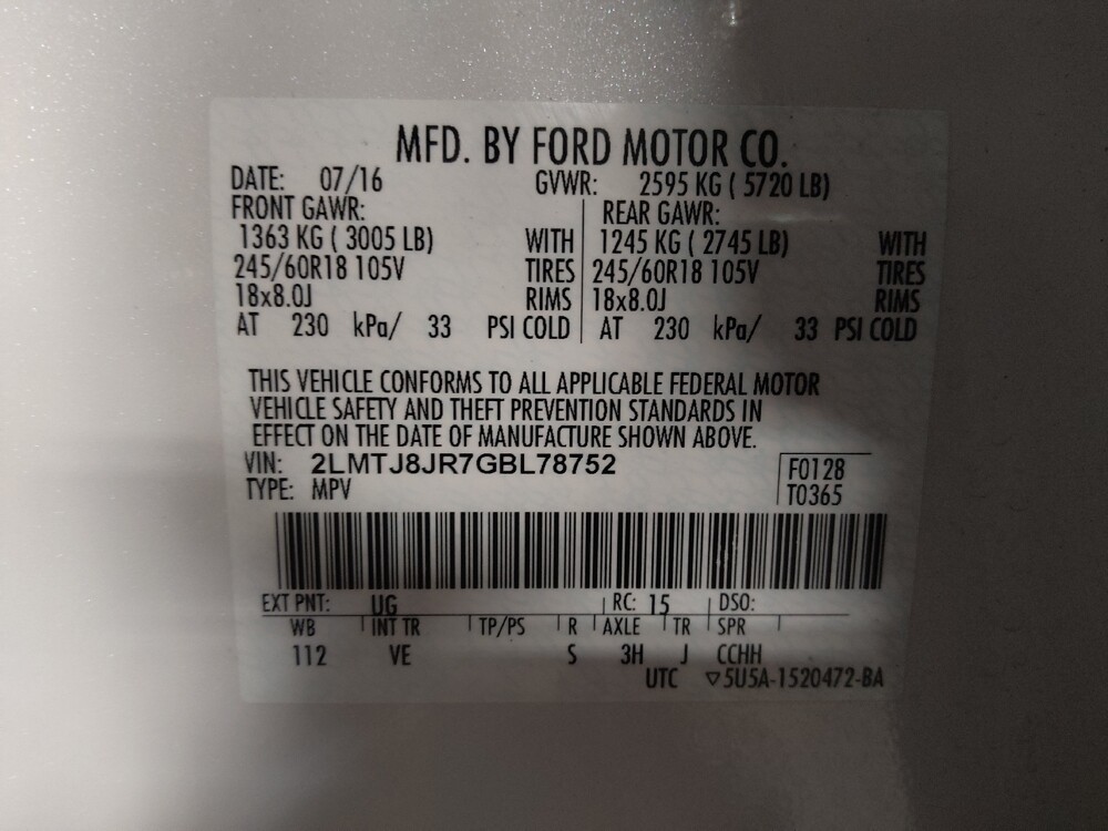 2016 Lincoln MKX in Ocala, FL 34471 - 18112861 33