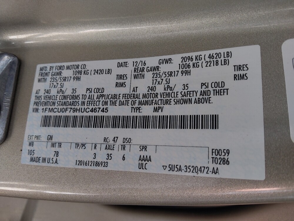 2017 Ford Escape in Union City, GA 30291 - 18112932 33