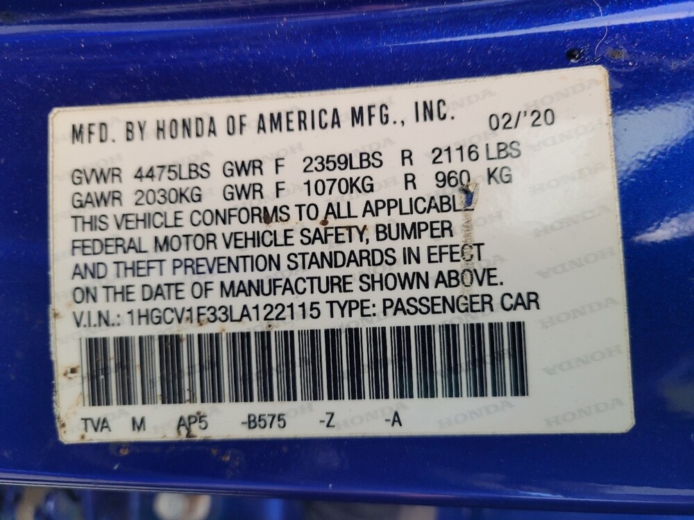 2020 Honda Accord in Fairfield, OH 45014 - 18113002 33