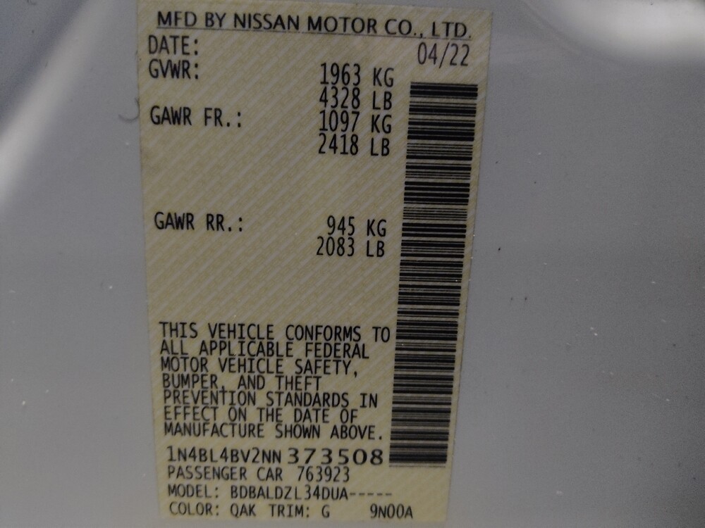 2022 Nissan Altima in Tallahassee, FL 32304 - 18113090 27