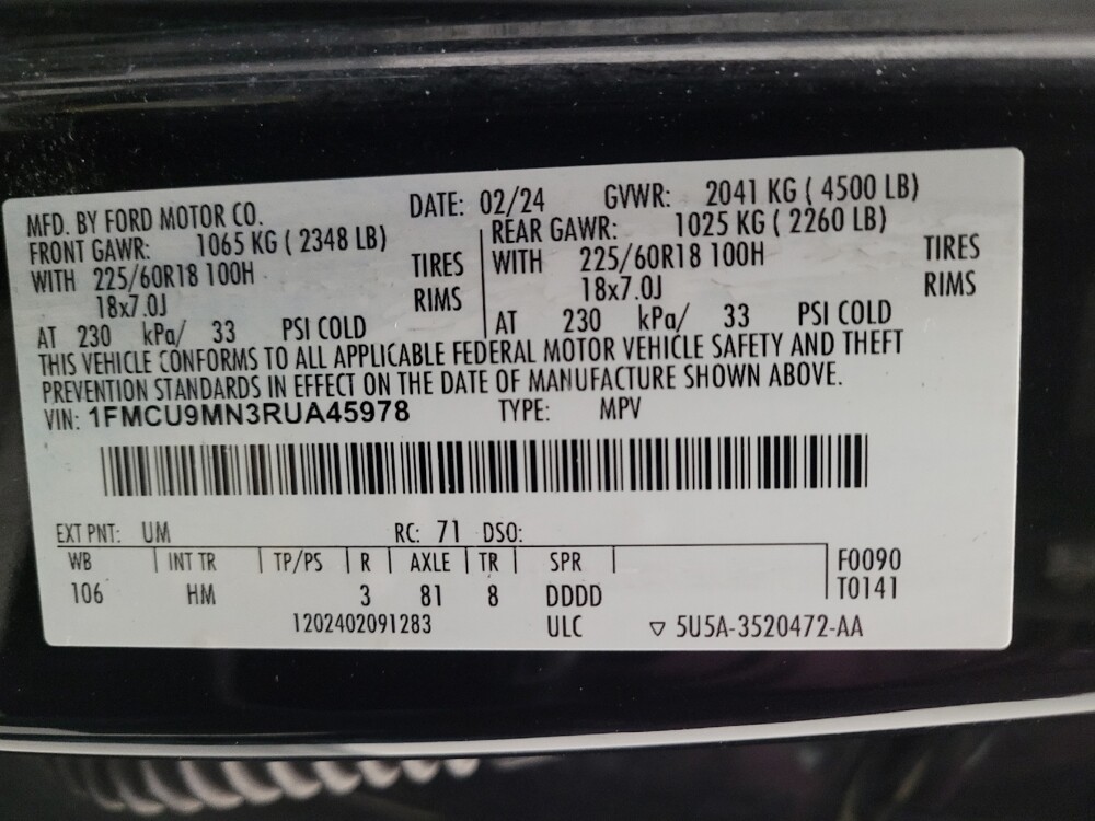 2024 Ford Escape in Riverside, CA 92504 - 18113149 33