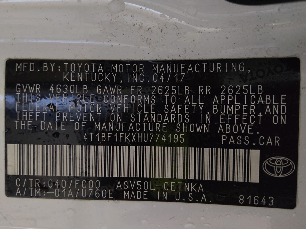 2017 Toyota Camry in Lakeland, FL 33815 - 18113211 33